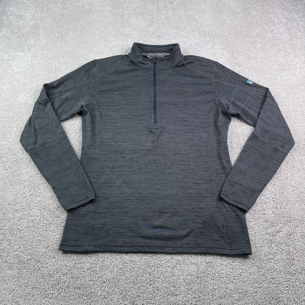 Kuhl Sweater Mens Medium Grey Alloy Performance Half Zip Pullover Hiking